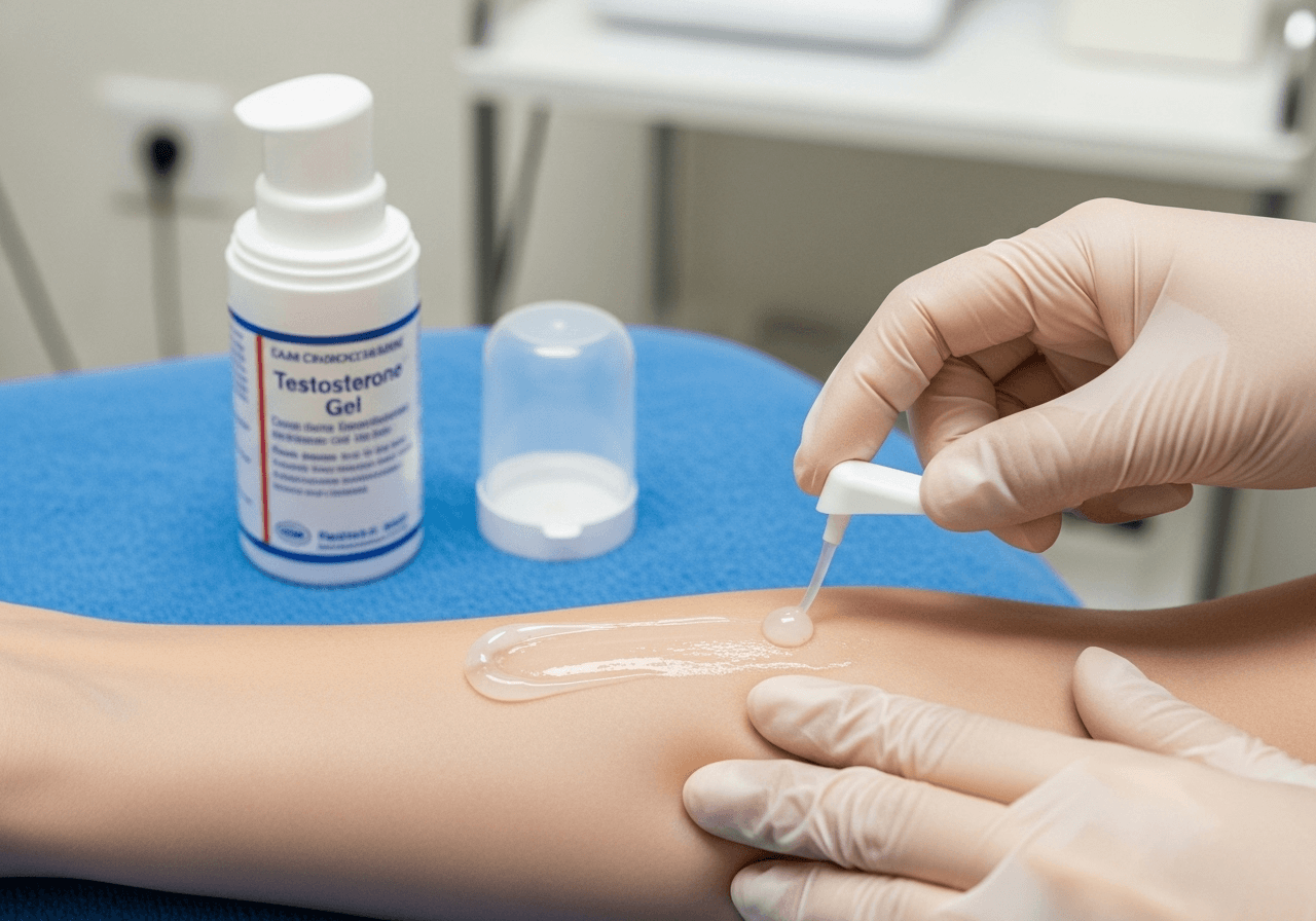 Testosterone Gel Application